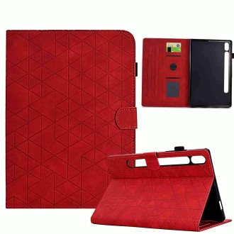 For Samsung Galaxy Tab S9 Rhombus TPU Smart Leather Tablet Case(Red)