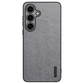 For Samsung Galaxy S23 FE 5G Tree Bark Leather Shockproof Phone Case(Grey)