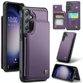 For Samsung Galaxy S23 FE 5G CaseMe C22 Card Slots Holder RFID Anti-theft Phone Case(Purple)