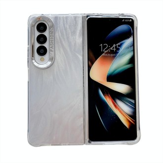 For Samsung Galaxy Z Fold5 5G Electroplating PC Airbag Shockproof Phone Case(Colorful Arc Tail Stripes)