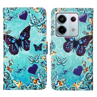 For Xiaomi Redmi Note 13 Pro 5G Global Colored Drawing Pattern Plain Weave Leather Phone Case(Caring Butterfly)