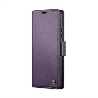 For Xiaomi Redmi Note 13 Pro 4G CaseMe 023 Butterfly Buckle Litchi Texture RFID Anti-theft Leather Phone Case(Pearly Purple)