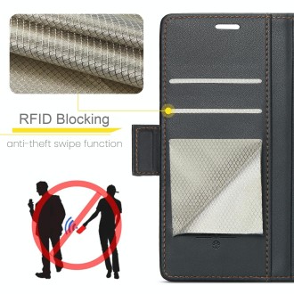 For Xiaomi Redmi Note 13 Pro 4G CaseMe 023 Butterfly Buckle Litchi Texture RFID Anti-theft Leather Phone Case(Black)