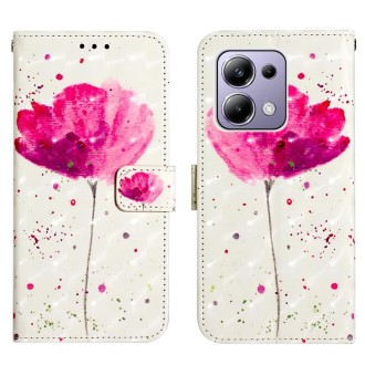 For Xiaomi Redmi Note 13 Pro 4G Global 3D Painting Horizontal Flip Leather Phone Case(Flower)