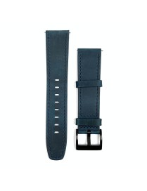 22mm Universal Retro Texture Leather Watch Band(Blue)
