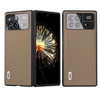 For Xiaomi Mix Fold 3 ABEEL Genuine Leather Litchi Texture Phone Case(Grey)