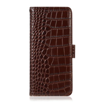 For Xiaomi Redmi Note 11 Pro 4G / 5G Global Crocodile Top Layer Cowhide Leather Phone Case(Brown)