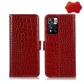 For Xiaomi Redmi Note 11 Pro 4G / 5G Global Crocodile Top Layer Cowhide Leather Phone Case(Red)