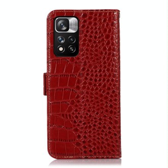 For Xiaomi Redmi Note 11 Pro 4G / 5G Global Crocodile Top Layer Cowhide Leather Phone Case(Red)