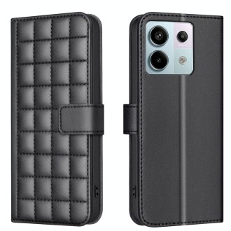 For Redmi Note 13 Pro 4G Global Square Texture Leather Phone Case(Black)