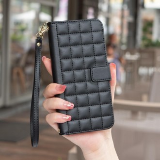 For Redmi Note 13 Pro 4G Global Square Texture Leather Phone Case(Black)