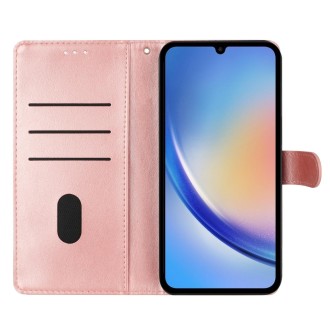 For Redmi Note 13 Pro 5G Butterflies and Flowers Leather Phone Case(Rose Gold)