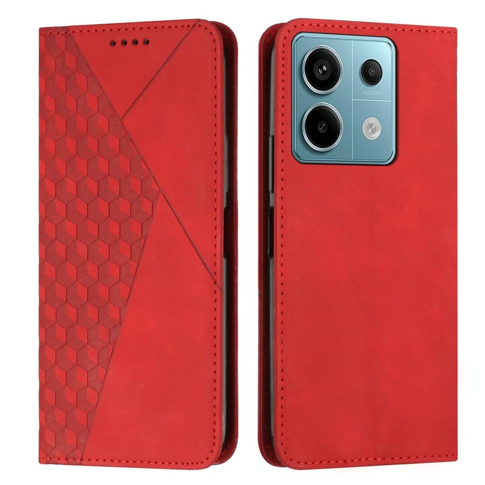 For Xiaomi Redmi Note 13 pro Diamond Splicing Skin Feel Magnetic Leather Phone Case(Red)