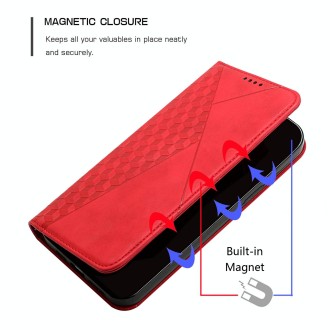 For Xiaomi Redmi Note 13 pro Diamond Splicing Skin Feel Magnetic Leather Phone Case(Red)