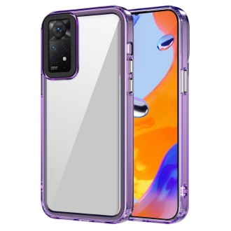 For Xiaomi Redmi Note 11 Pro 4G/5G Transparent Acrylic + TPU Shockproof Phone Case(Transparent Purple)