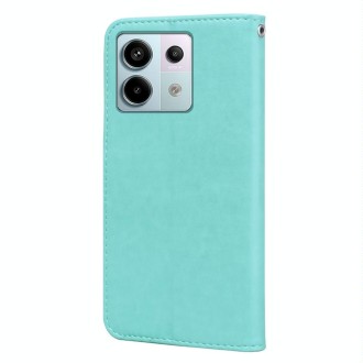 For Xiaomi Redmi Note 13 Pro 5G / Poco X6 Rose Embossed Flip PU Leather Phone Case(Green)