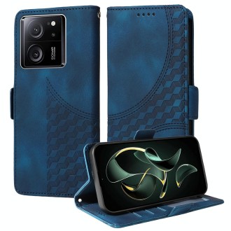 For Redmi K60 Ultra Embossed Rhombus Starry Leather Phone Case(Blue)