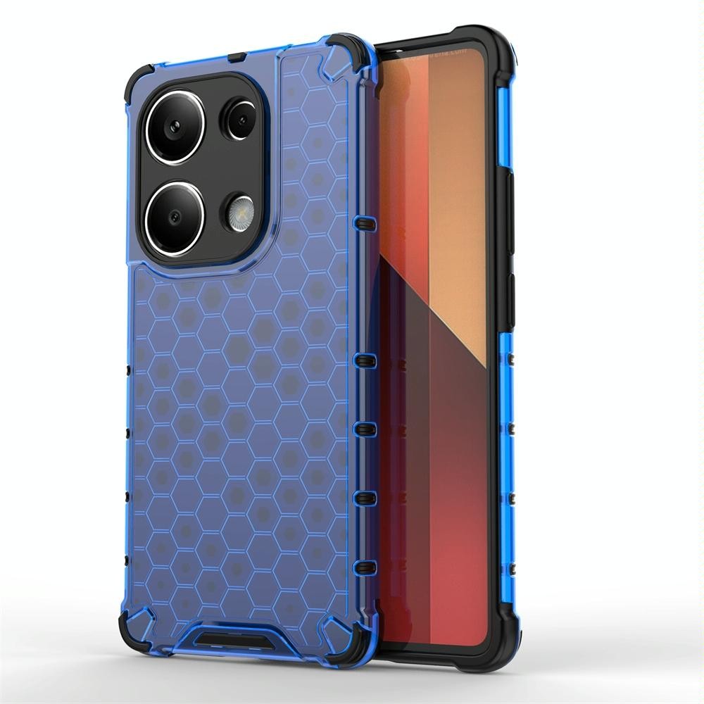 For Redmi Note 13 Pro 4G Shockproof Honeycomb Phone Case(Blue)