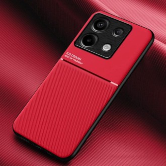 For Xiaomi Redmi Note 13 Pro Classic Tilt Strip Grain Magnetic Shockproof PC + TPU Phone Case(Red)