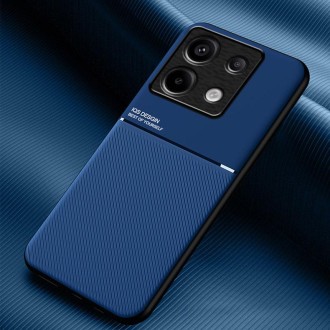 For Xiaomi Redmi Note 13 Pro Classic Tilt Strip Grain Magnetic Shockproof PC + TPU Phone Case(Blue)