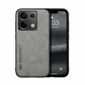 For Xiaomi Redmi Note 13 Pro Skin Feel Magnetic Leather Back Phone Case(Light Grey)