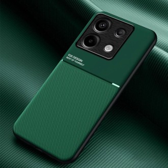 For Xiaomi Redmi Note 13 Pro Classic Tilt Strip Grain Magnetic Shockproof PC + TPU Phone Case(Green)