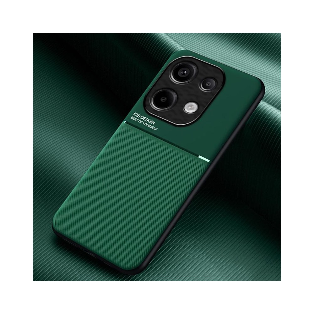 For Xiaomi Redmi Note 13 Pro 4G Classic Tilt Strip Grain Magnetic Shockproof PC + TPU Phone Case(Green)