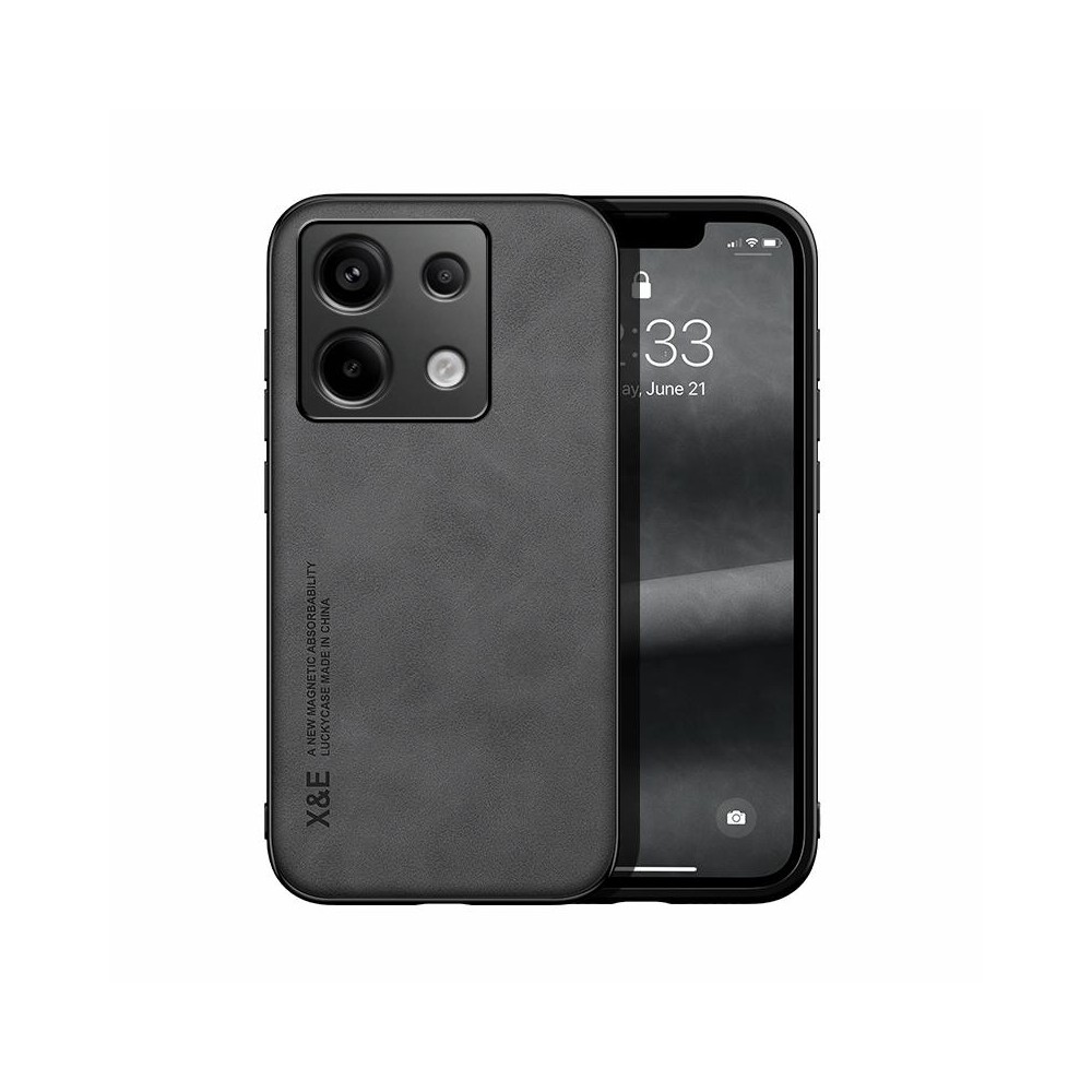 For Xiaomi Redmi Note 13 Pro Skin Feel Magnetic Leather Back Phone Case(Dark Grey)