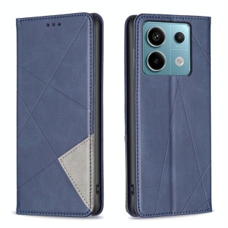 For Xiaomi Redmi Note 13 Pro Rhombus Texture Magnetic Leather Phone Case(Blue)