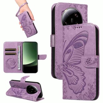 For Xiaomi 13 Ultra Swallowtail Butterfly Embossed Leather Phone Case(Purple)