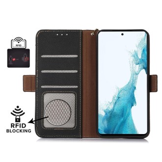 For Xiaomi 13 Ultra Side-Magnetic TJ Genuine Leather RFID Phone Case(Black)