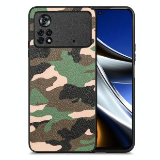 For Xiaomi Poco X4 Pro 5G Camouflage Leather Back Cover Phone Case(Green)