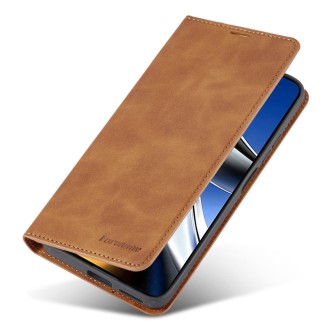 For Xiaomi Poco X4 Pro 5G Forwenw Dream Series Oil Edge Strong Magnetism Leather Phone Case(Brown)