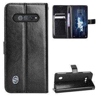 For Xiaomi Black Shark 5 RS Retro Crazy Horse Texture Leather Phone Case(Black)