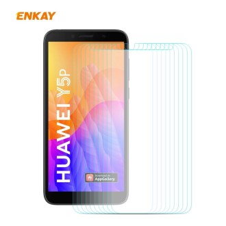 For Huawei Y5p 10 PCS ENKAY Hat-Prince 0.26mm 9H 2.5D Curved Edge Tempered Glass Film