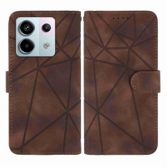 For Xiaomi Redmi Note 13 Pro 5G Skin Feel Geometric Lines Leather Phone Case(Brown)