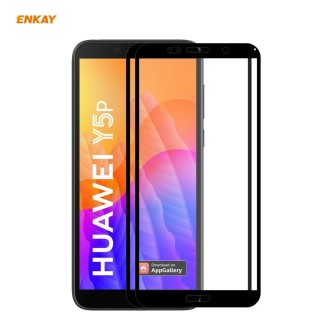 For Huawei Y5p 2 PCS ENKAY Hat-Prince Full Glue 0.26mm 9H 2.5D Tempered Glass Full Coverage Film