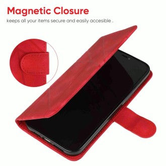 For Xiaomi Redmi Note 13 Pro 4G Global Skin Feel Geometric Lines Leather Phone Case(Red)