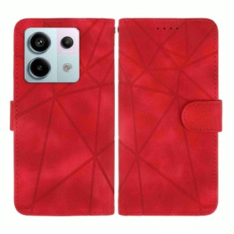 For Xiaomi Redmi Note 13 Pro 4G Global Skin Feel Geometric Lines Leather Phone Case(Red)