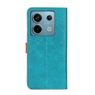 For Xiaomi Redmi Note 13 Pro European Floral Embossed Leather Phone Case(Blue)