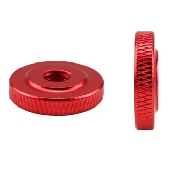 Knurled Aluminum Alloy Single Layer Hand Tight Nut Thin Small Step Nut, Specification: M6-D20x5Red