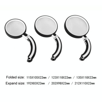 90mm Rubber Handle Folding Rotating Hand Magnifying Glass