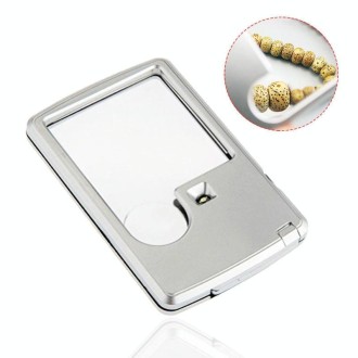 2pcs 3-6 Times Card Type Portable Magnifying Glass Rectangular LED Light