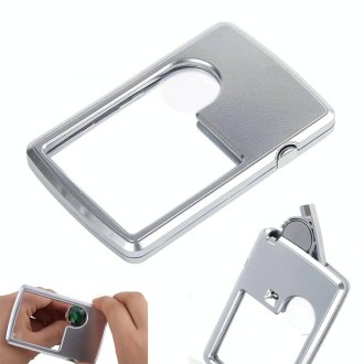 2pcs 3-6 Times Card Type Portable Magnifying Glass Rectangular LED Light