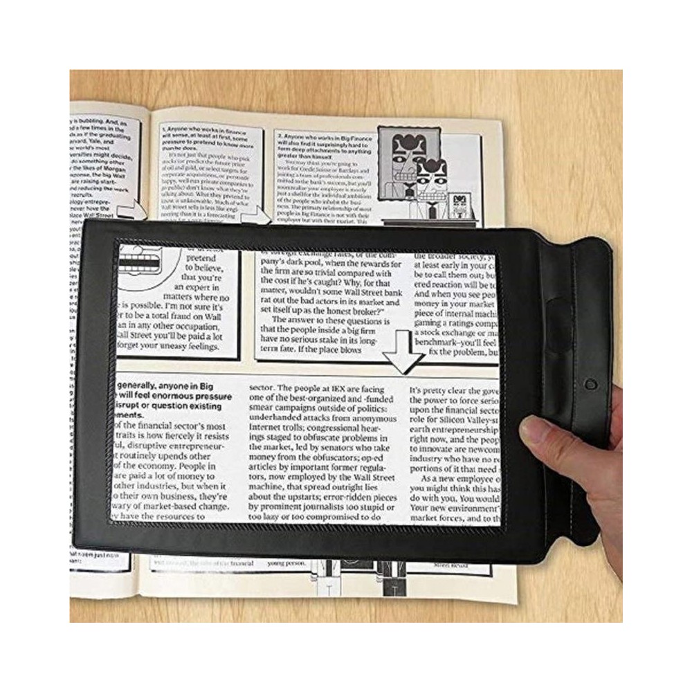 A4 Magnifying Glass Reading Handheld Soft PVC Full Page 3X Magnifier