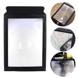 A4 Magnifying Glass Reading Handheld Soft PVC Full Page 3X Magnifier