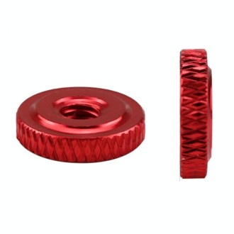 Knurled Aluminum Alloy Single Layer Hand Tight Nut Thin Small Step Nut, Specification: M4-D12x3Red