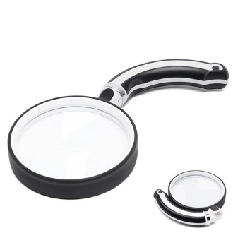 75mm Rubber Handle Folding Rotating Hand Magnifying Glass