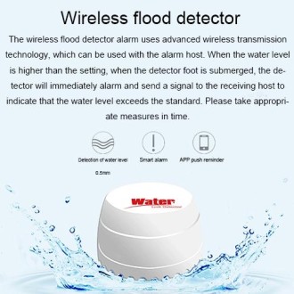 DY-SQ100B Water Leakage Detector with Two Sensors(White)