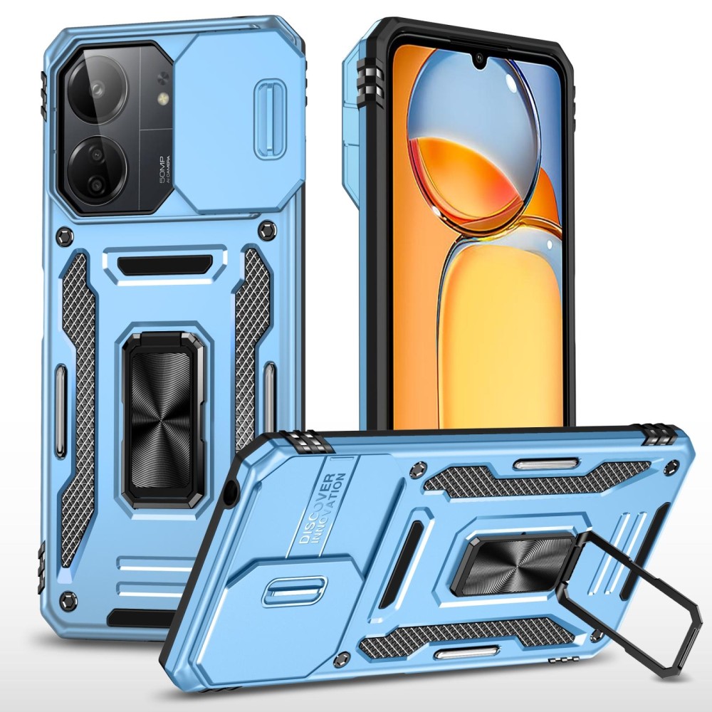 For Xiaomi Redmi Note 13 Pro 4G Armor PC + TPU Camera Shield Phone Case(Light Blue)